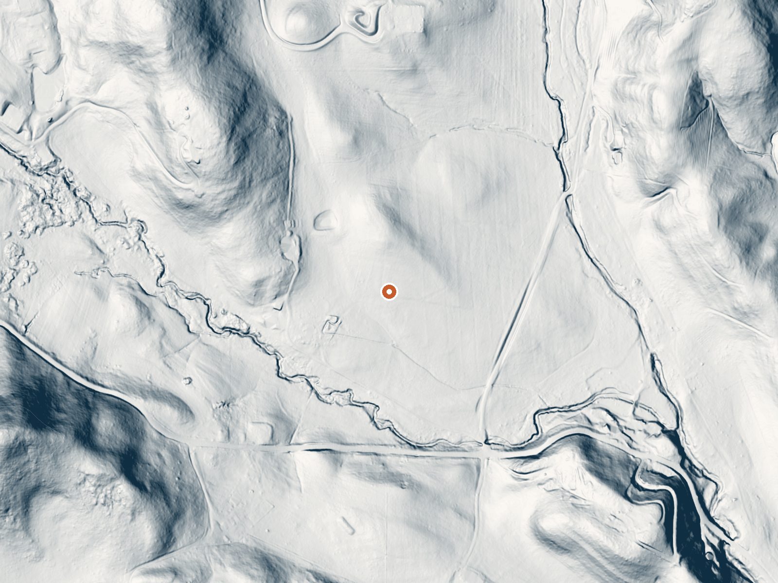 LiDAR bare-earth view of the same ground around the spring