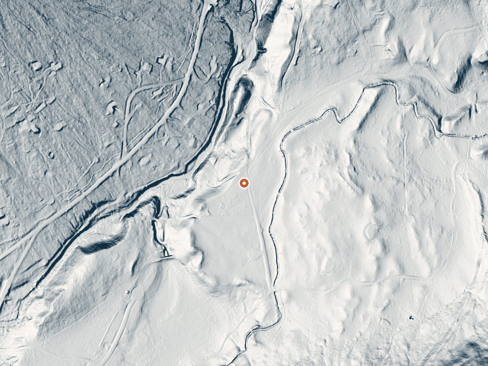 LiDAR bare-earth view of the same ground around Aqua Hot Spring
