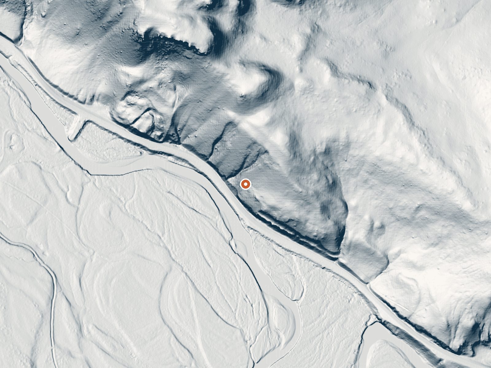 LiDAR bare-earth view of the same ground around Birdsie Warm Spring