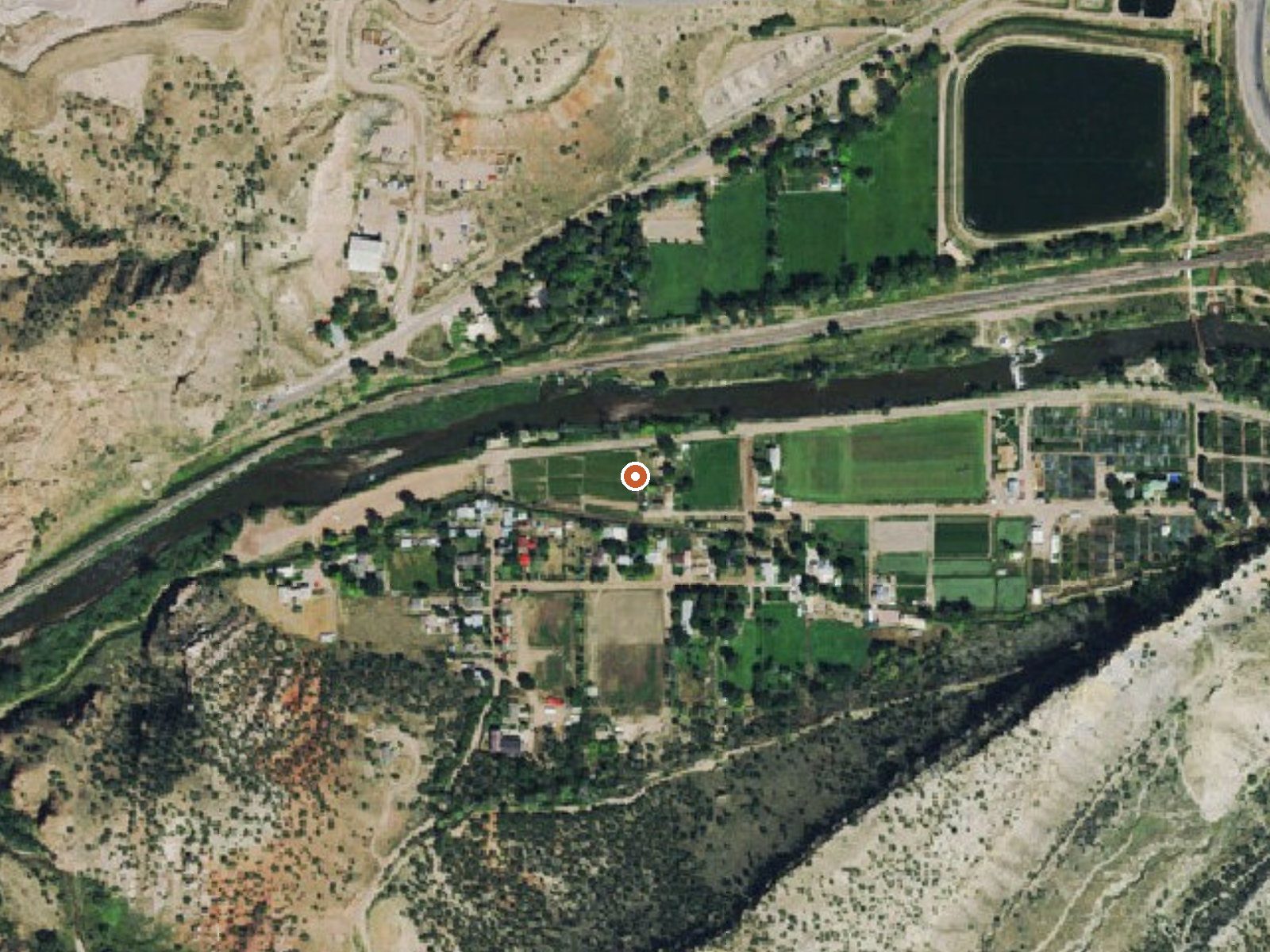 Aerial view of the ground around Canon City Hot Springs