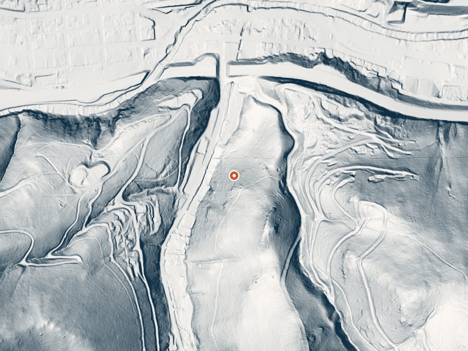 LiDAR bare-earth view of the same ground around Idaho Springs