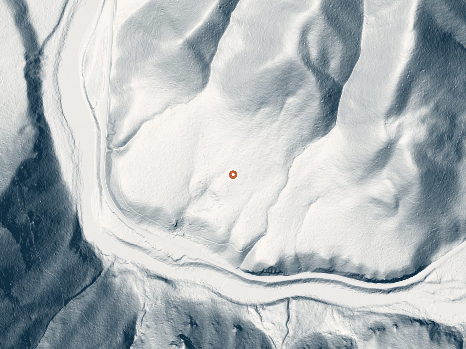 LiDAR bare-earth view of the same ground around Colgate Warm Springs