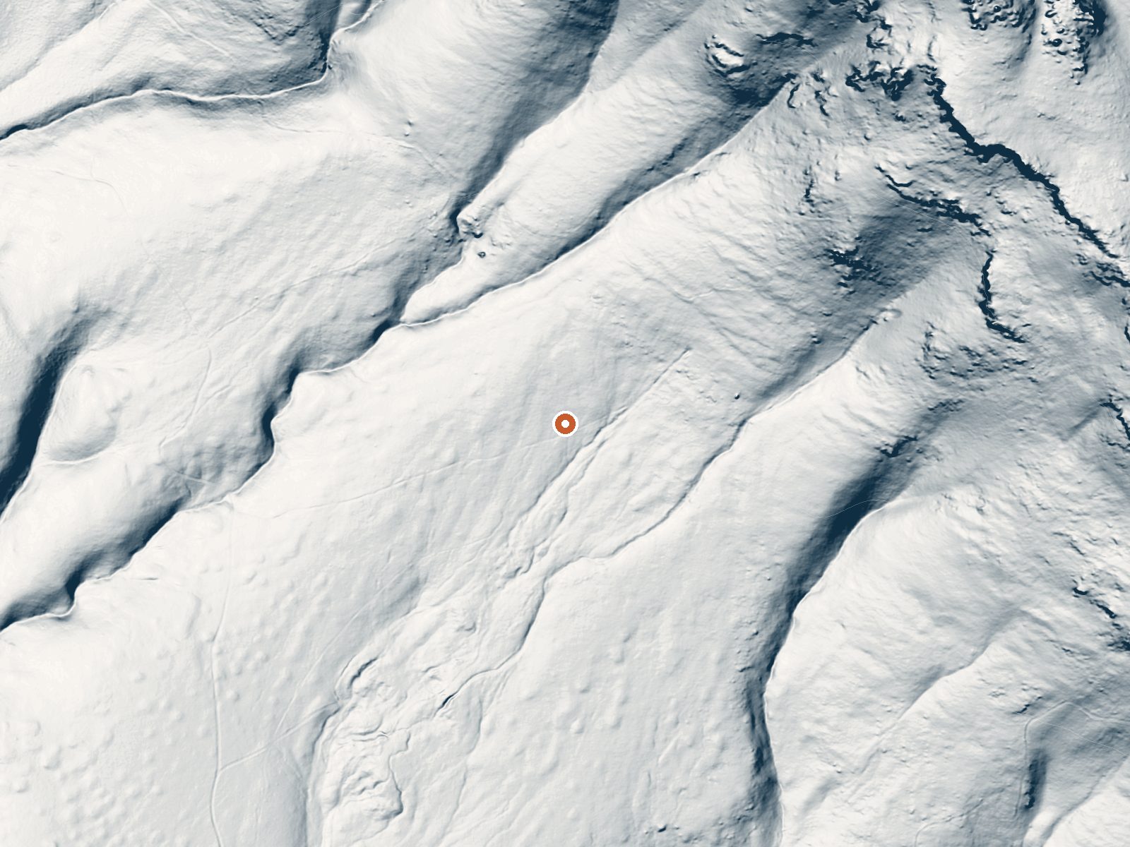 LiDAR bare-earth view of the same ground around Coyote Hot Spring