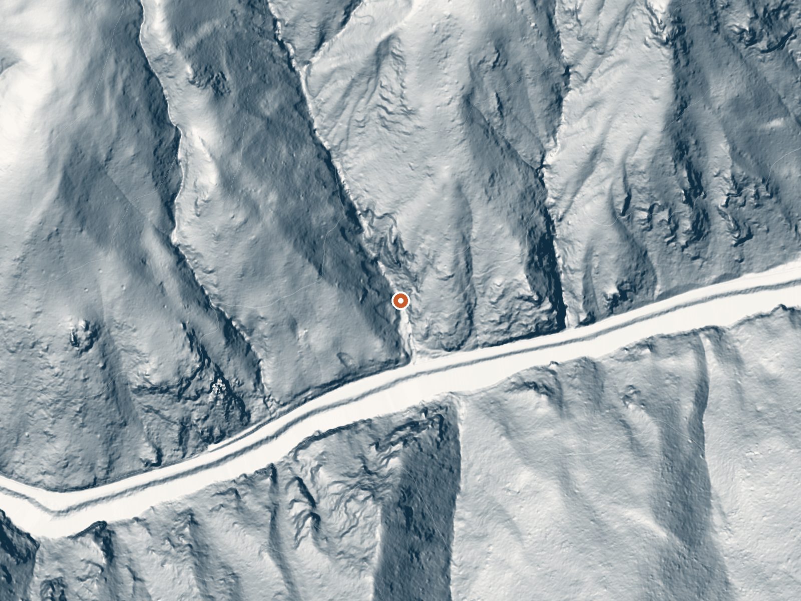 LiDAR bare-earth view of the same ground around Deer Hot Springs