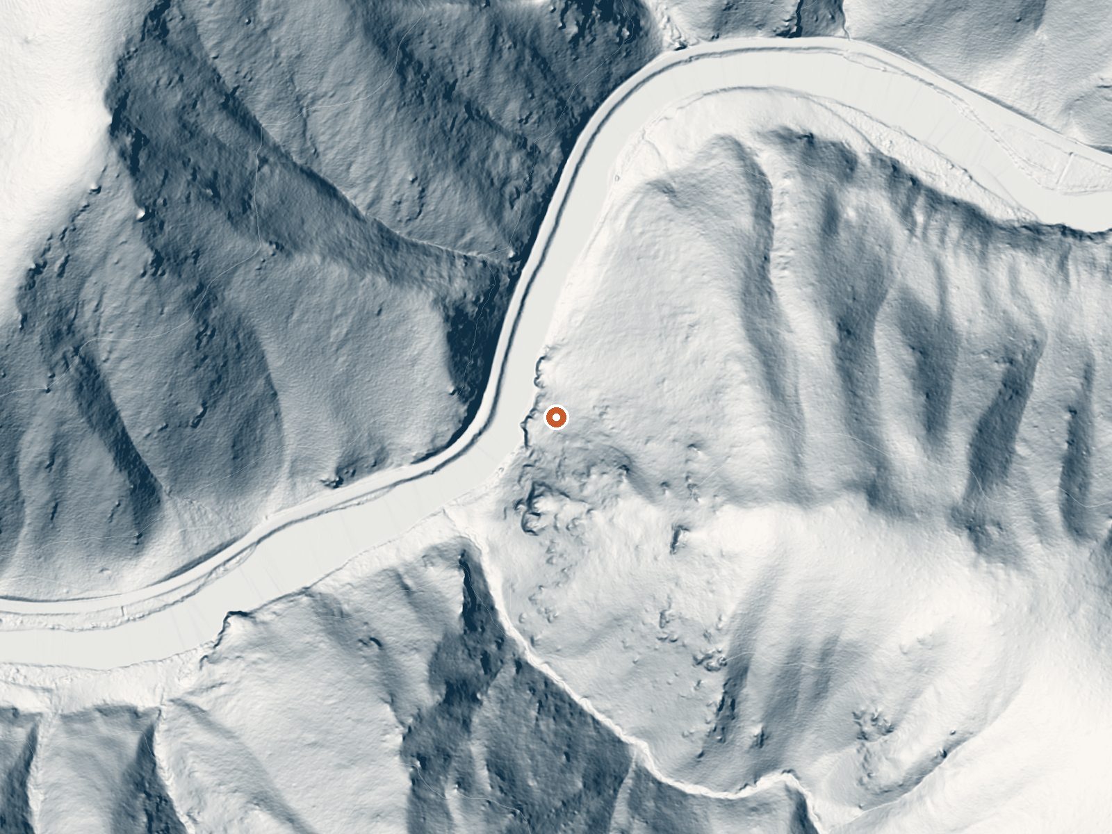LiDAR bare-earth view of the same ground around Elkhorn Hot Spring