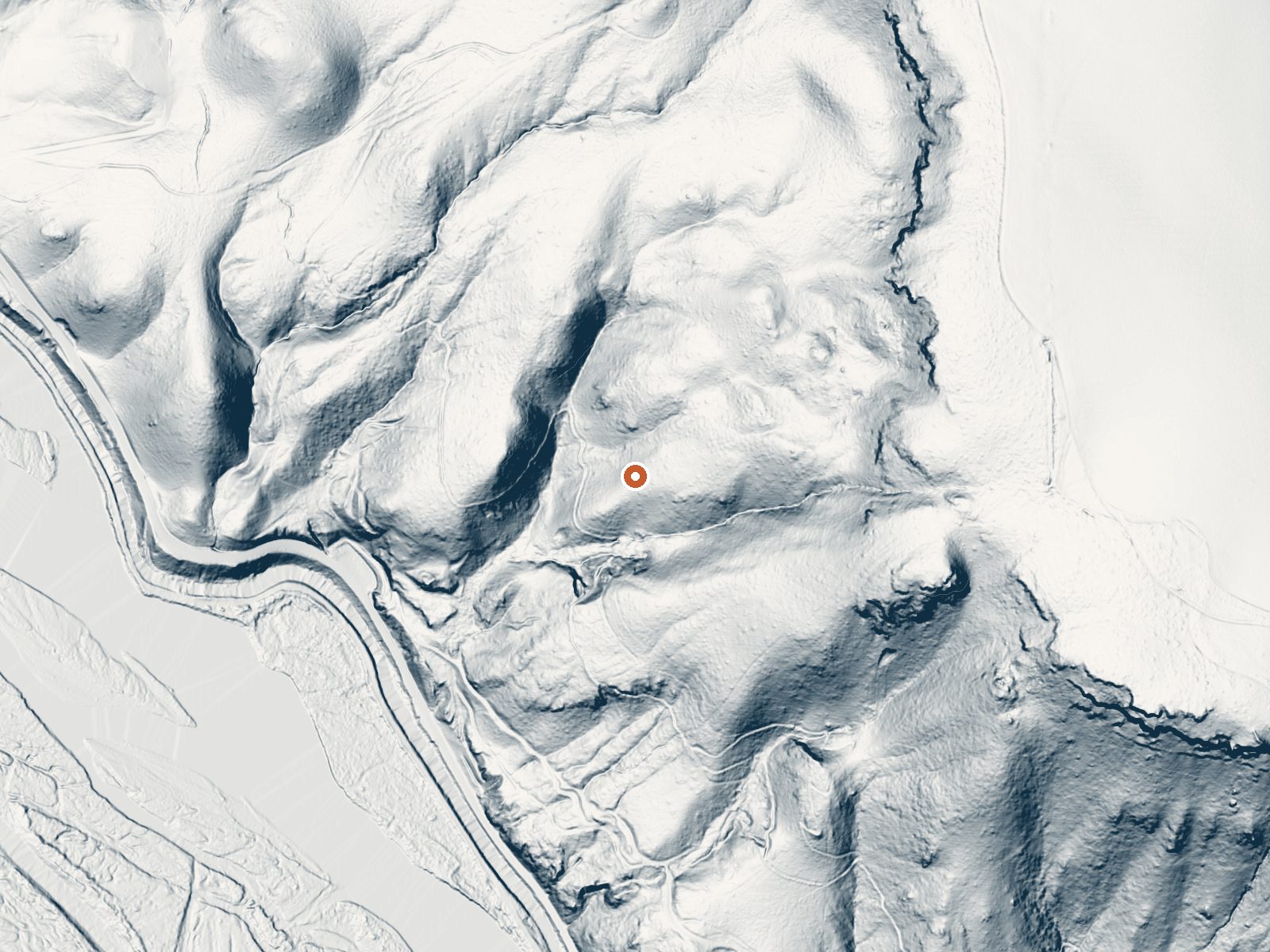 LiDAR bare-earth view of the same ground around Elkhorn Warm Spring