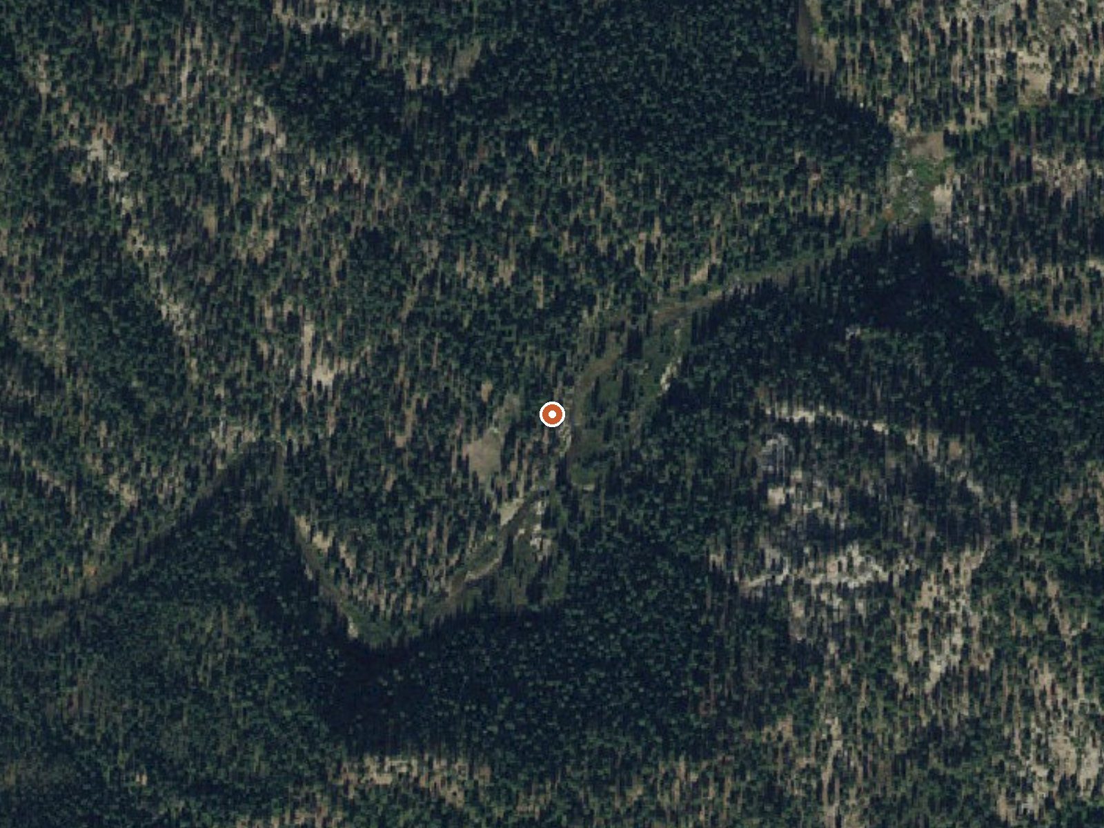 Aerial view of the ground around Goat Hot Springs