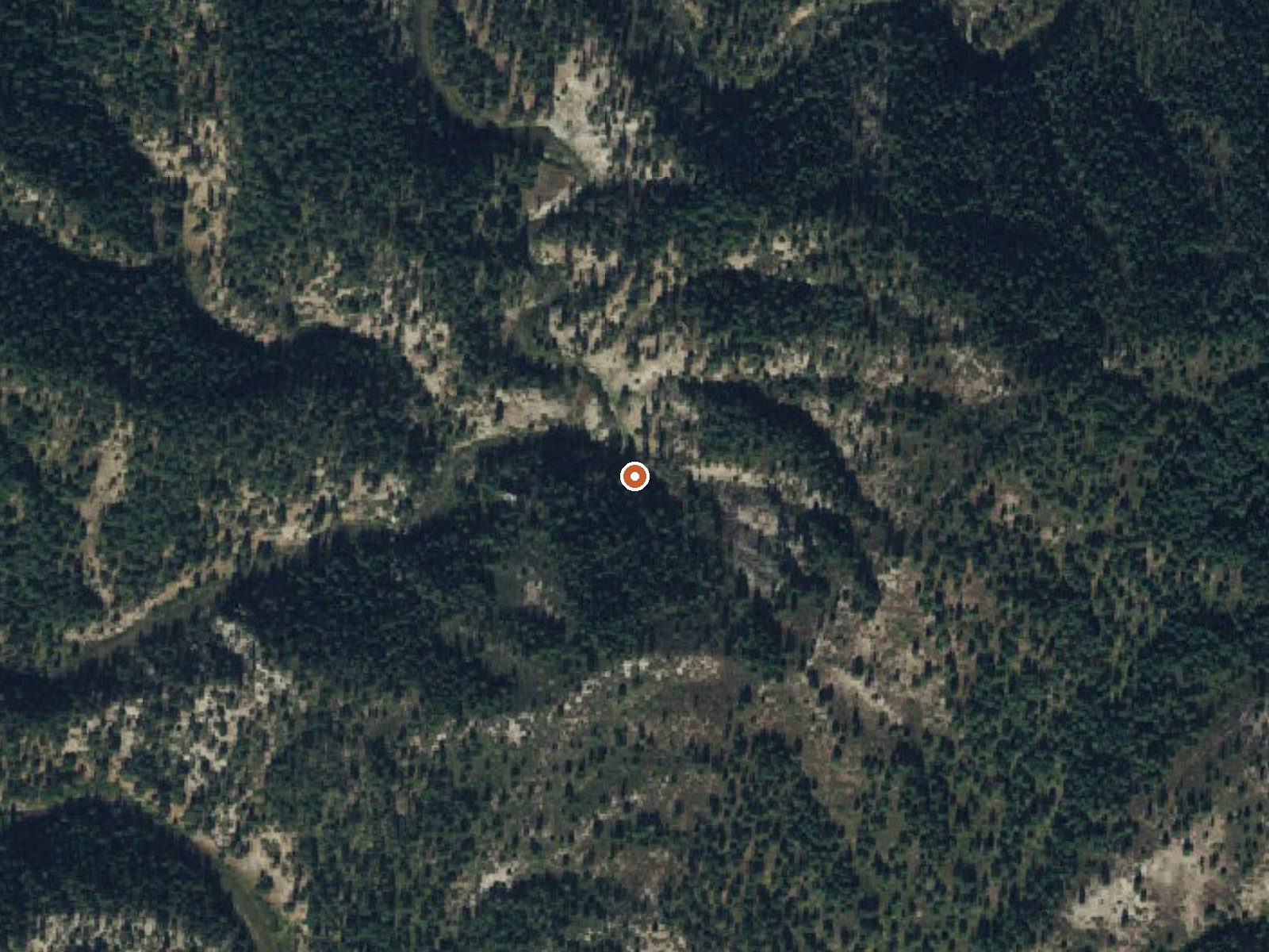 Aerial view of the ground around Ground Hog Hot Springs