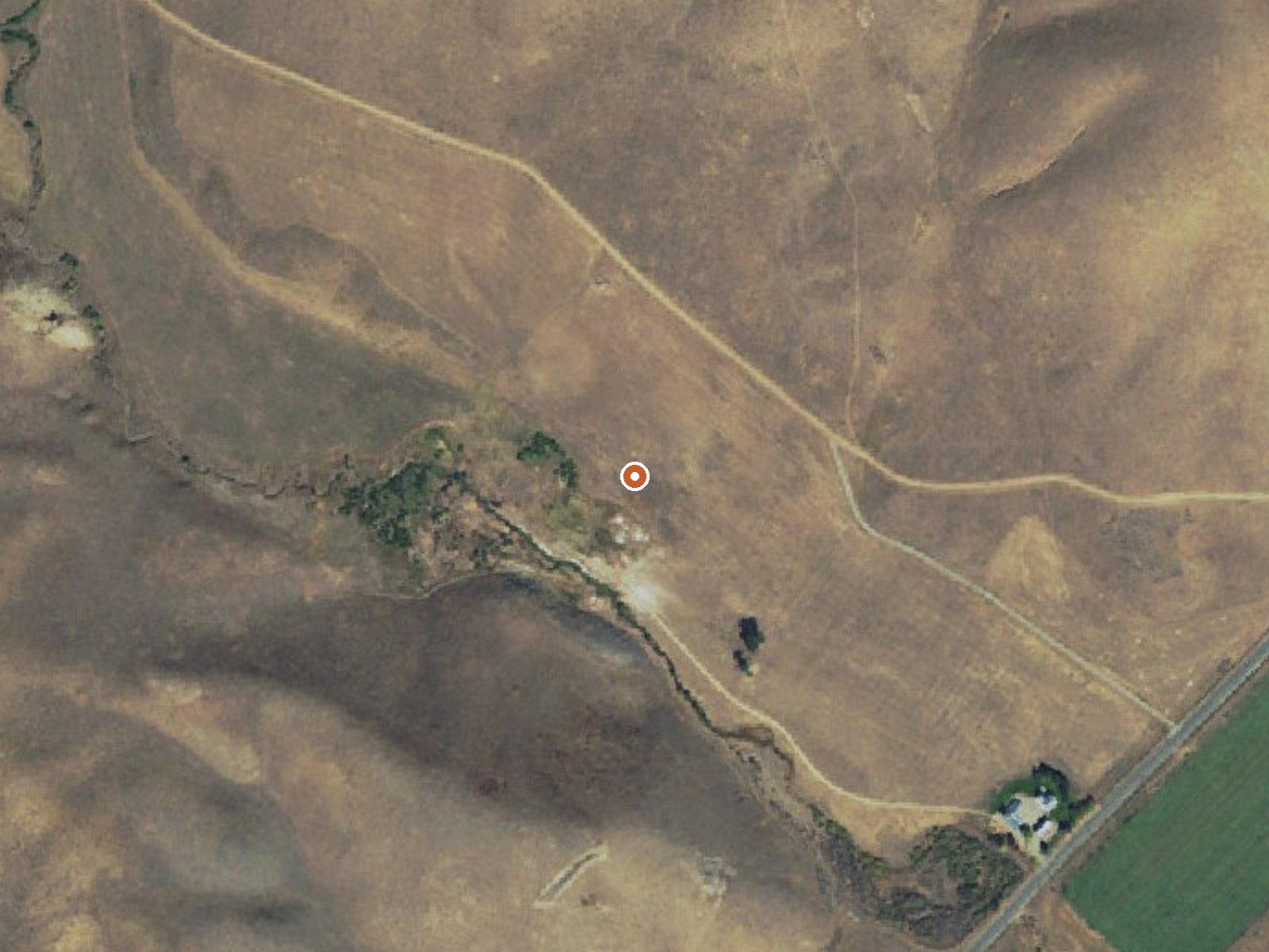 Aerial view of the ground around Hailey Hot Springs