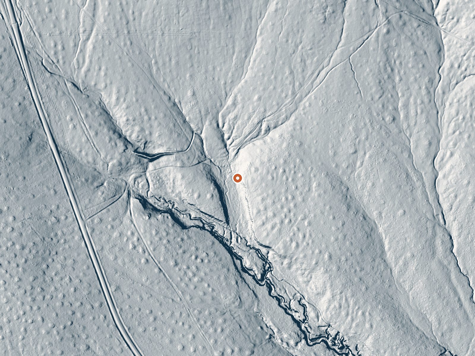 LiDAR bare-earth view of the same ground around Hot Springs