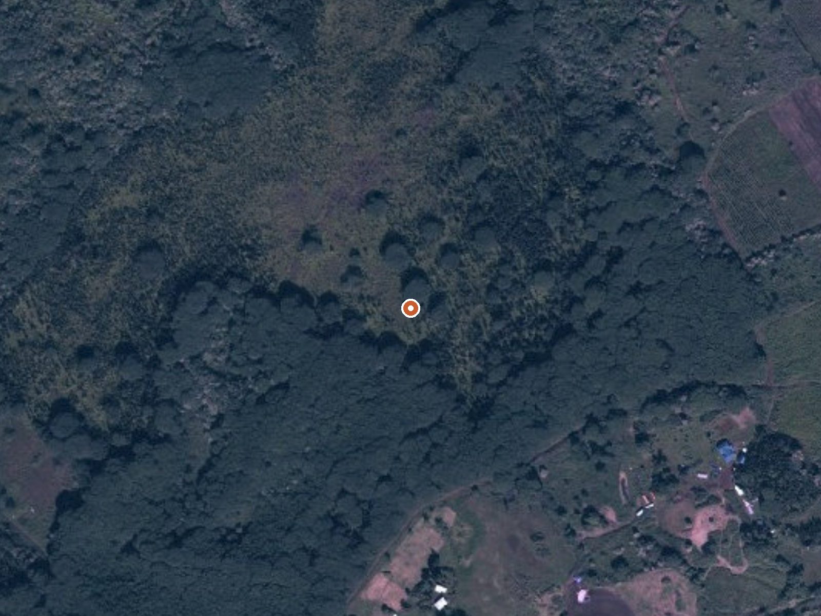 Aerial view of the ground around Warm Vapor