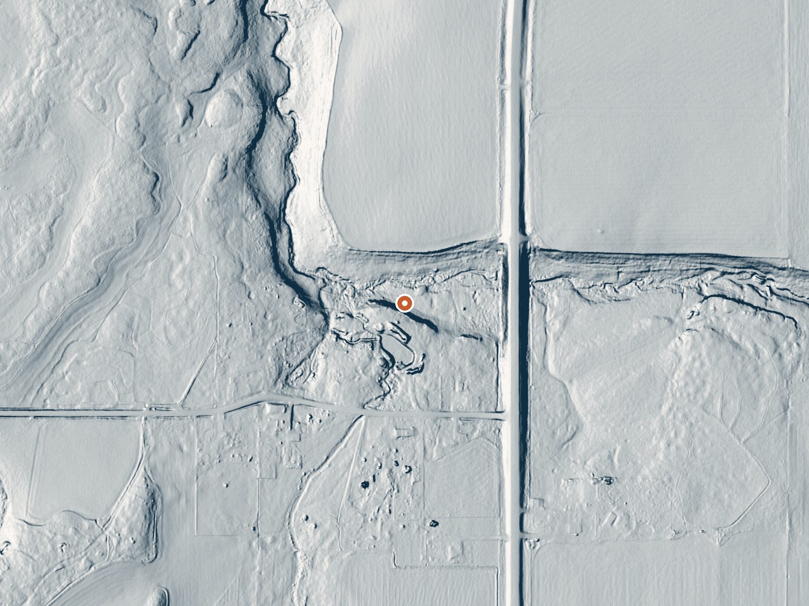 LiDAR bare-earth view of the same ground around Ashton Warm Spring