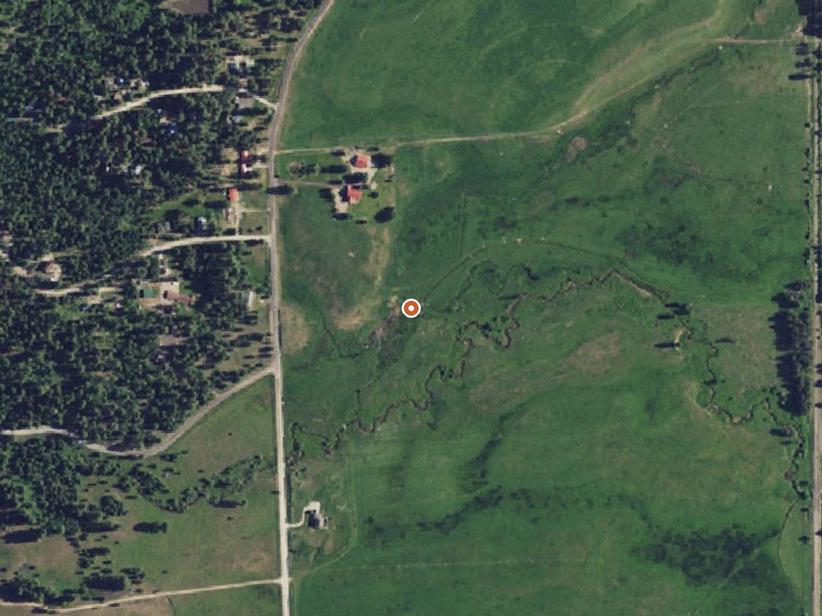 Aerial view of the ground around Belvidere Hot Spring