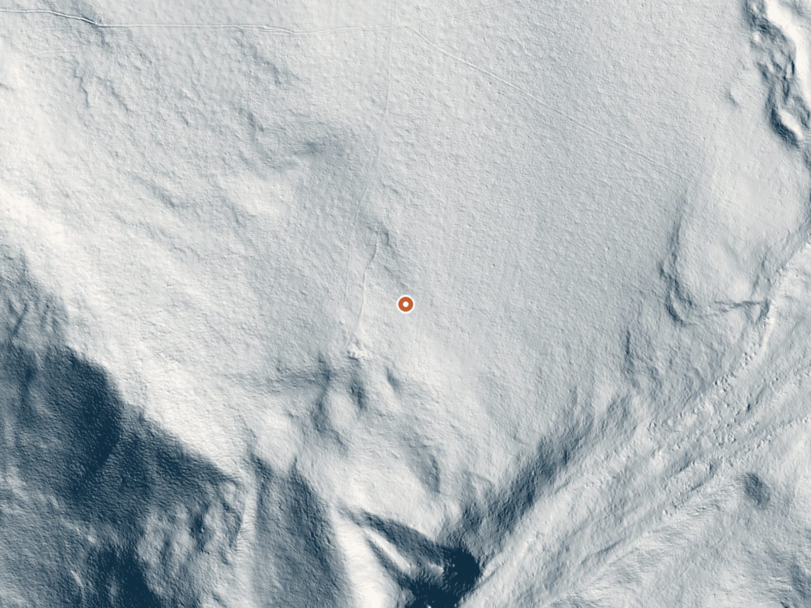 LiDAR bare-earth view of the same ground around Big Eightmile Creek Warm Spring