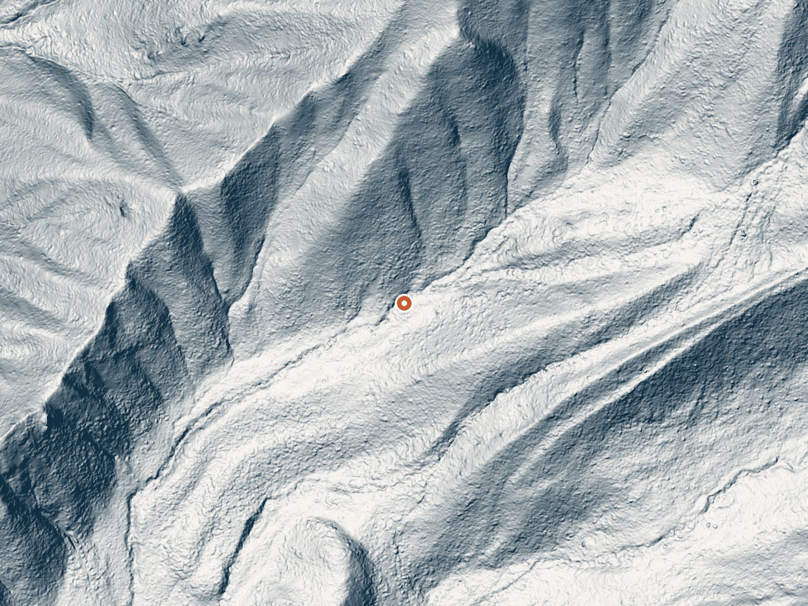 LiDAR bare-earth view of the same ground around Billy Hot Spring