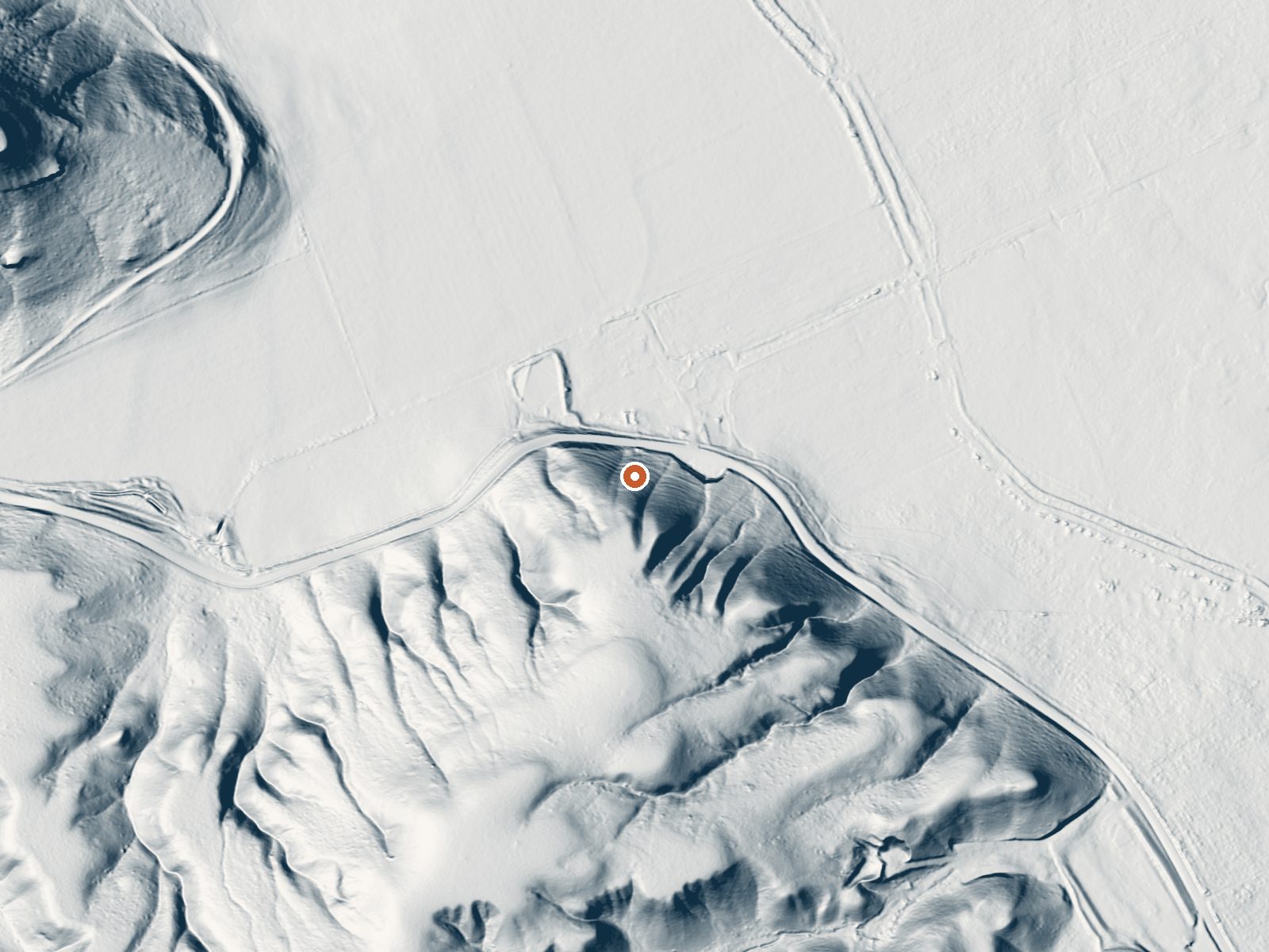 LiDAR bare-earth view of the same ground around Bruneau Hot Spring