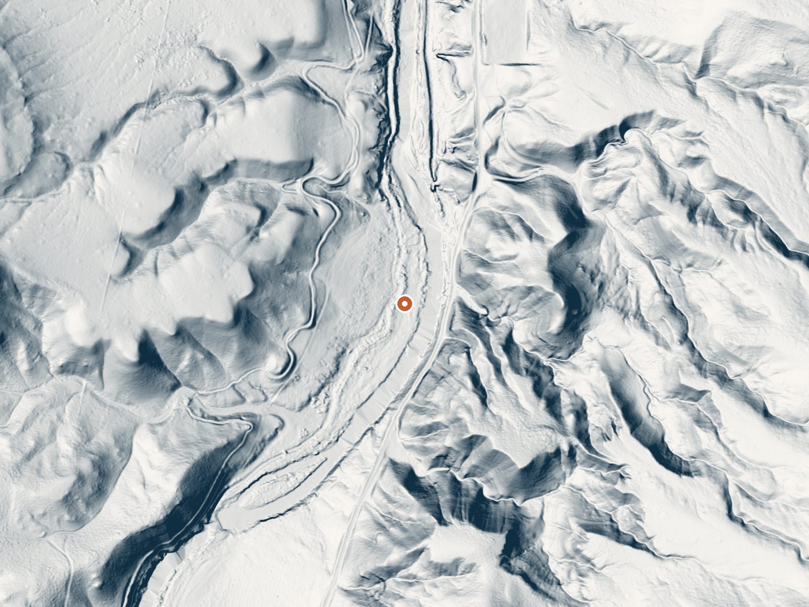 LiDAR bare-earth view of the same ground around Buckaroo Hot Spring