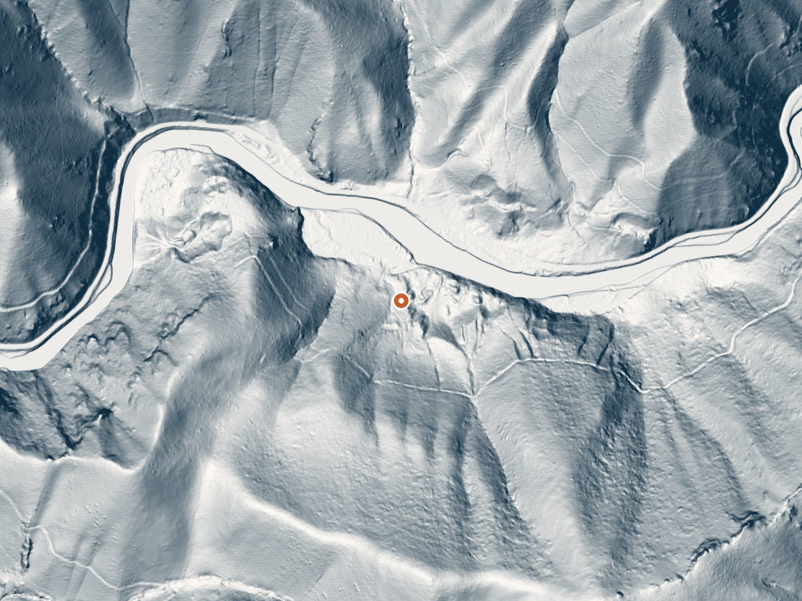 LiDAR bare-earth view of the same ground around Ninemeyer Hot Springs