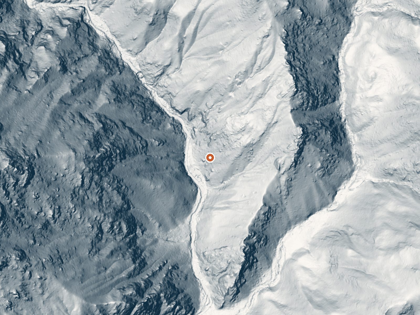 LiDAR bare-earth view of the same ground around Owl Creek Hot Springs