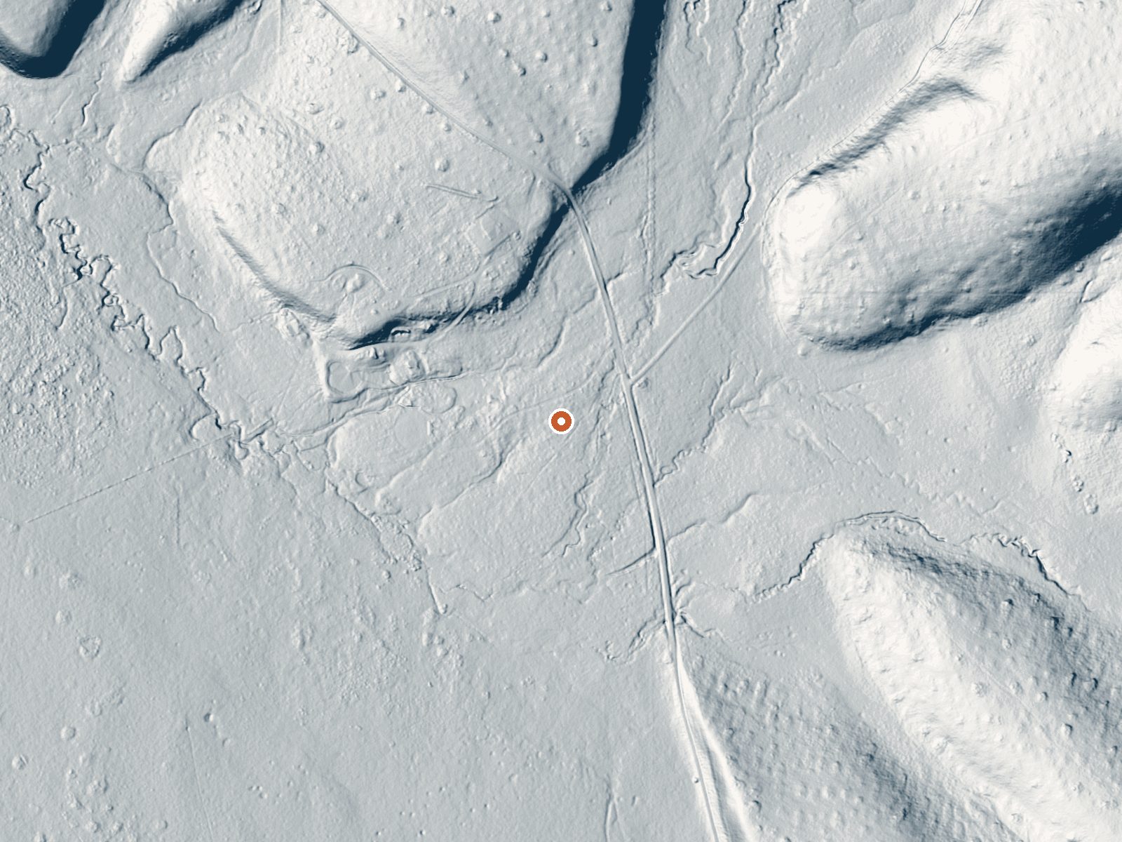 LiDAR bare-earth view of the same ground around Pierson Hot Springs