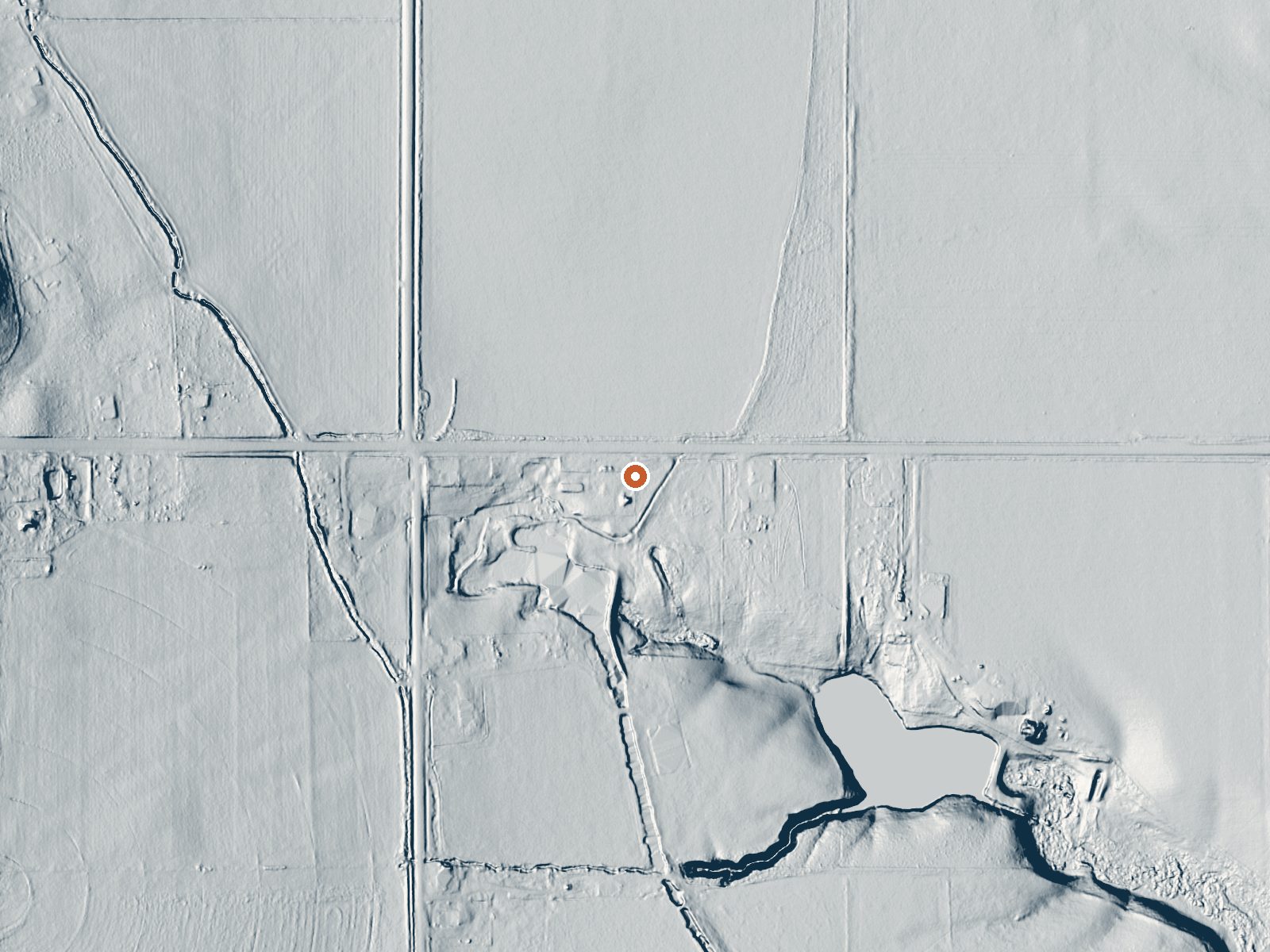 LiDAR bare-earth view of the same ground around Pleasantview Warm Springs