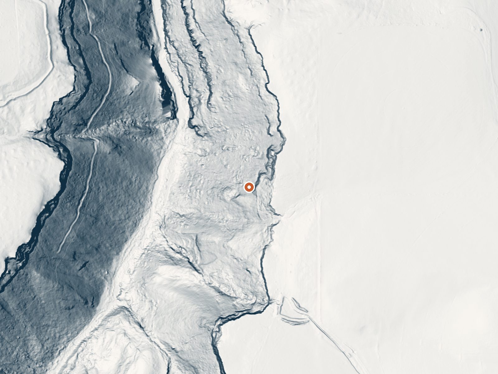 LiDAR bare-earth view of the same ground around Poison Springs