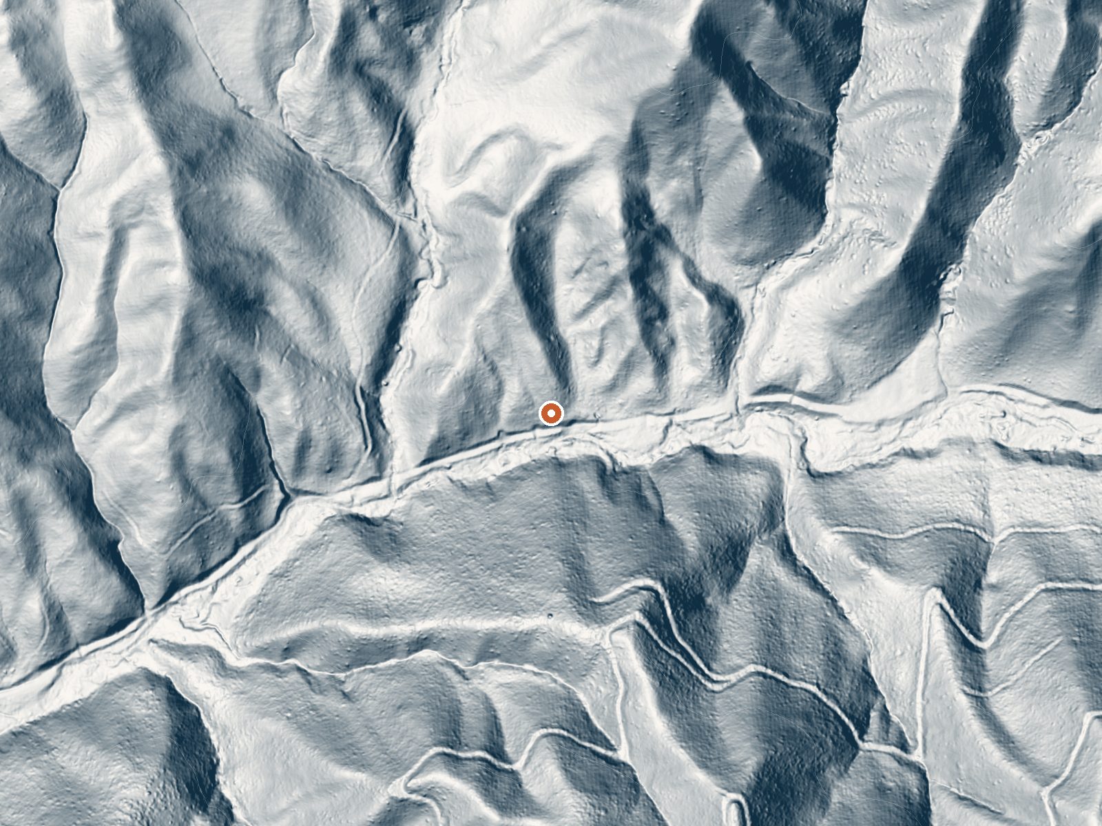 LiDAR bare-earth view of the same ground around Rattlesnake Hot Spring