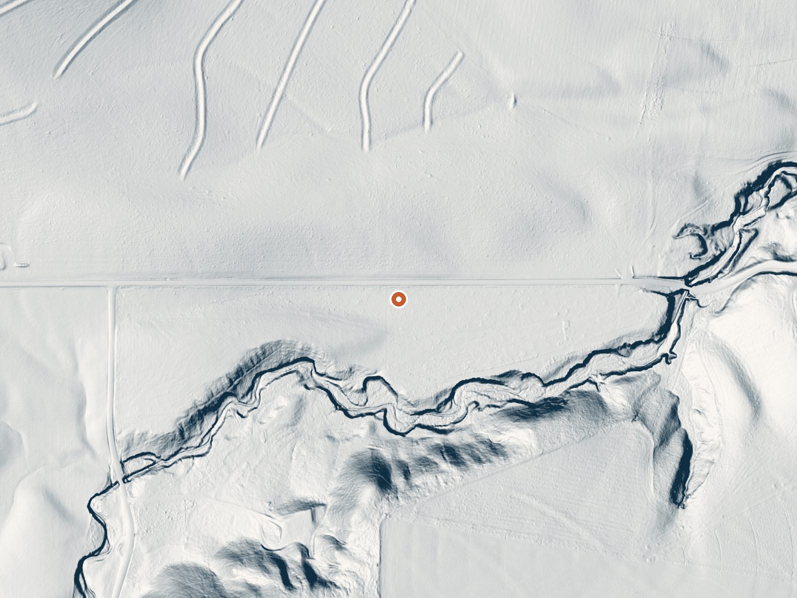 LiDAR bare-earth view of the same ground around Rockland Warm Springs