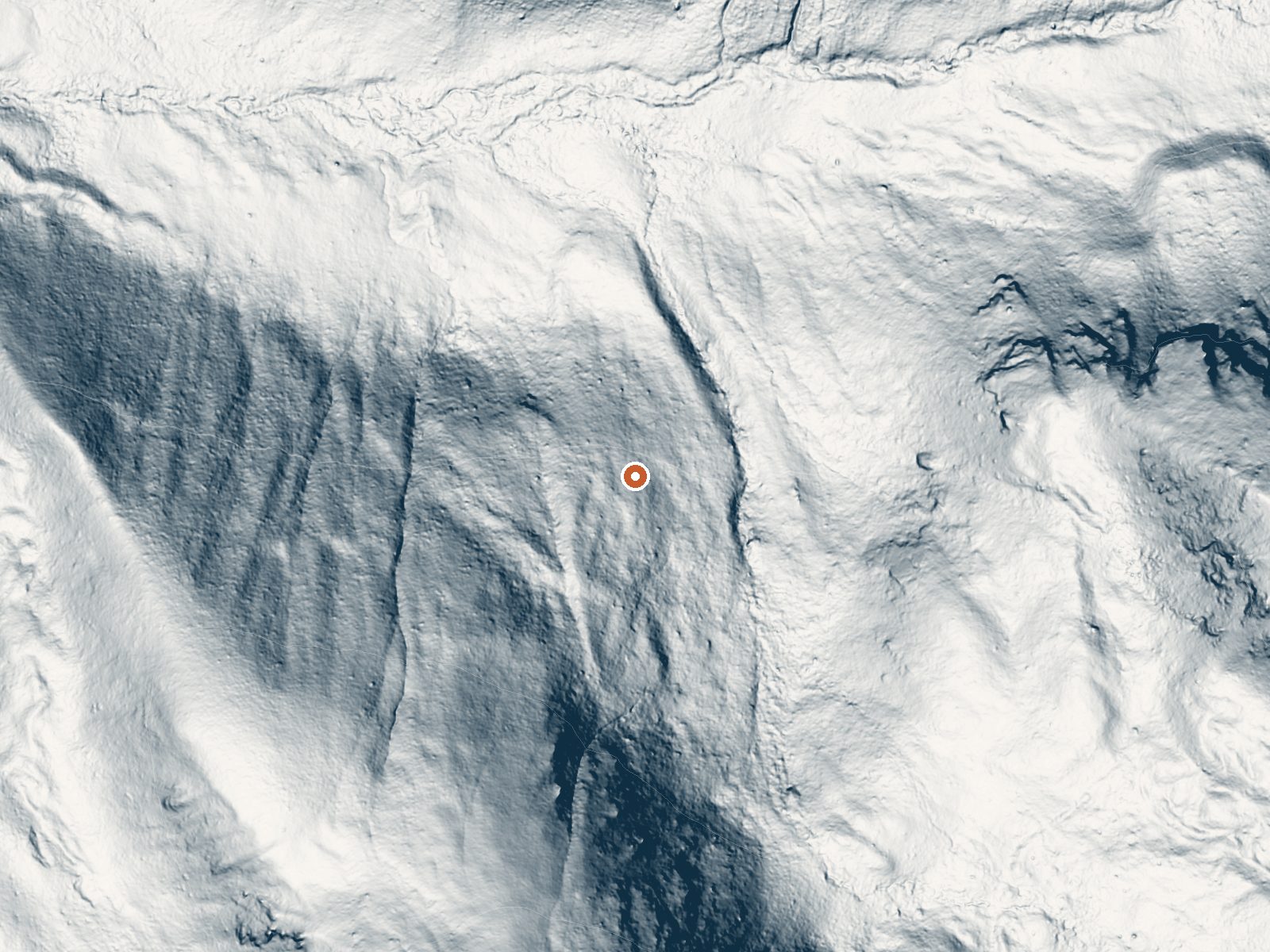 LiDAR bare-earth view of the same ground around Sheep Creek Hot Spring