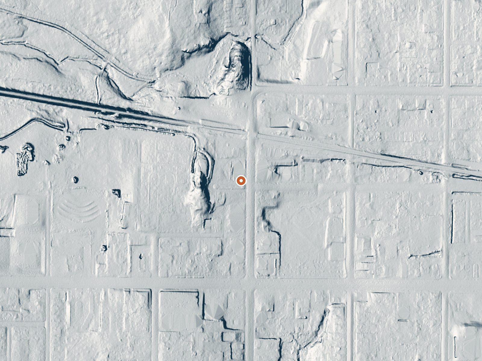 LiDAR bare-earth view of the same ground around Soda Springs