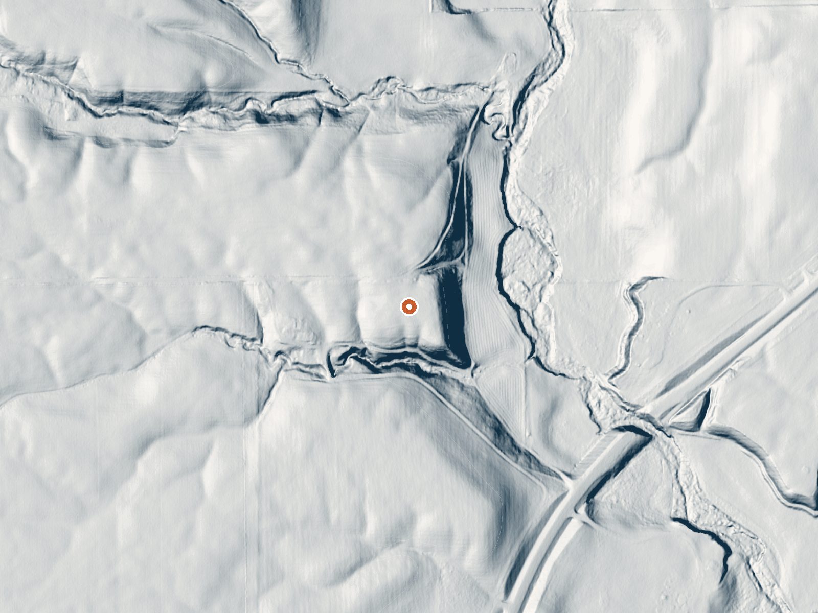 LiDAR bare-earth view of the same ground around Keithly Warm Spring