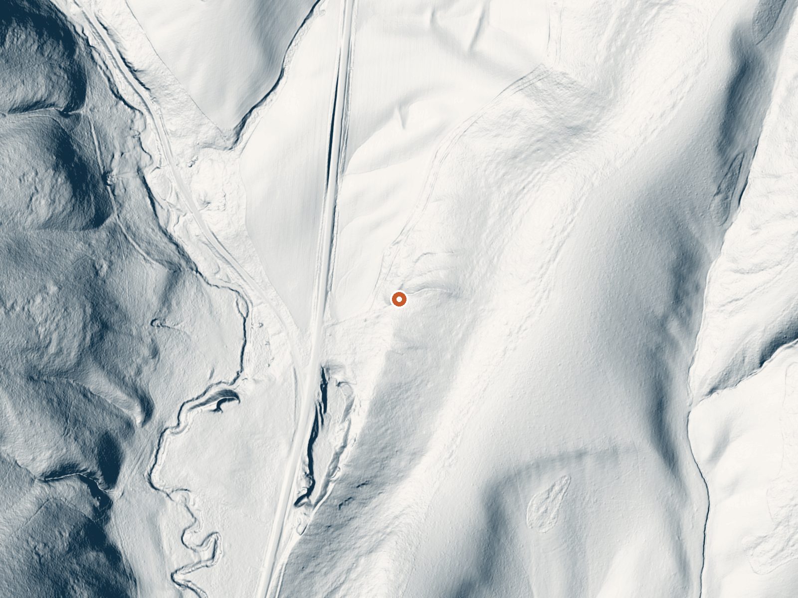 LiDAR bare-earth view of the same ground around Kent Warm Spring