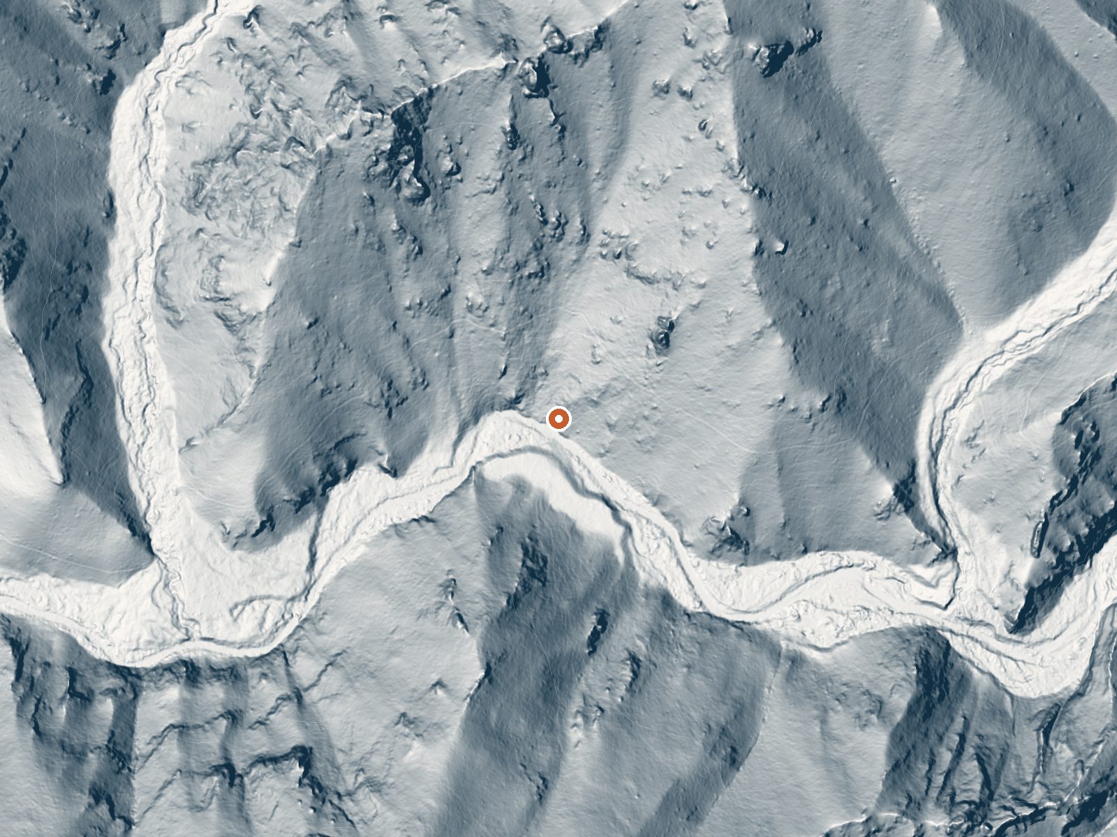 LiDAR bare-earth view of the same ground around Kwiskwis Hot Spring