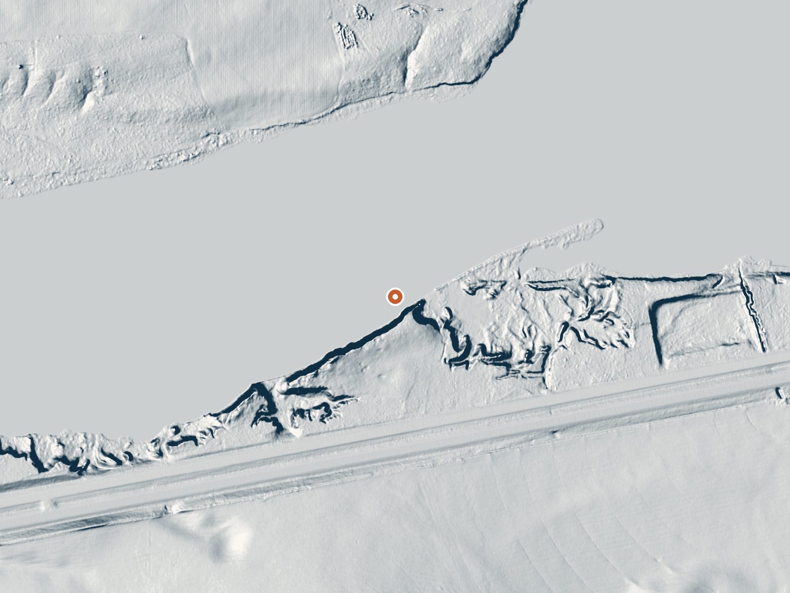 LiDAR bare-earth view of the same ground around Lake Walcott Hot Spring