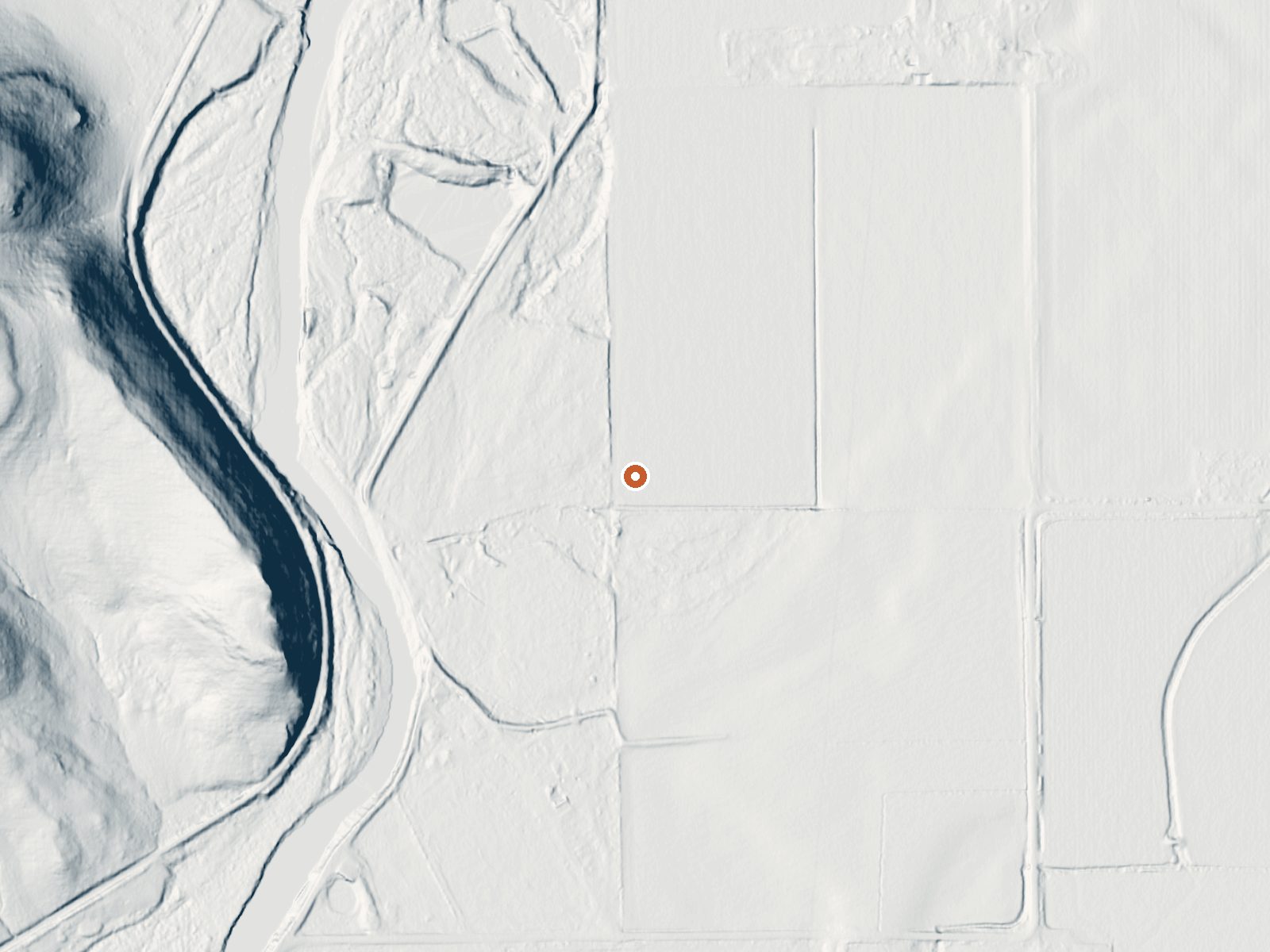 LiDAR bare-earth view of the same ground around Lakey Hot Spring