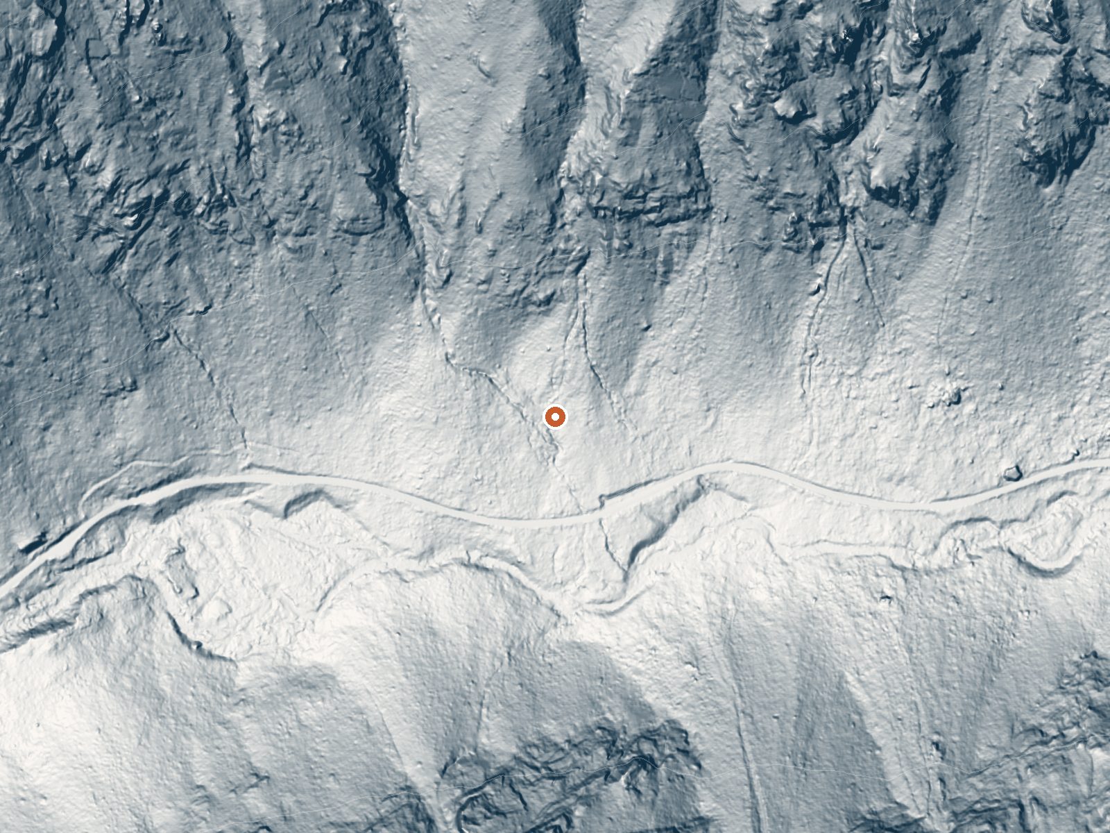 LiDAR bare-earth view of the same ground around Lick Creek Warm Spring
