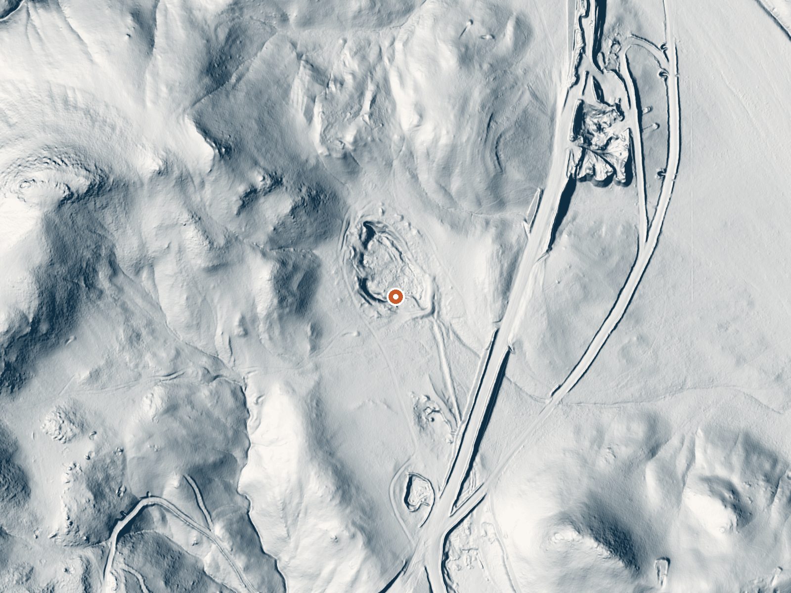 LiDAR bare-earth view of the same ground around Lidy Hot Springs