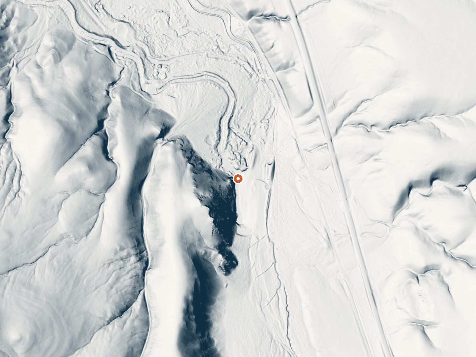 LiDAR bare-earth view of the same ground around Little Antelope Flat Warm Spring