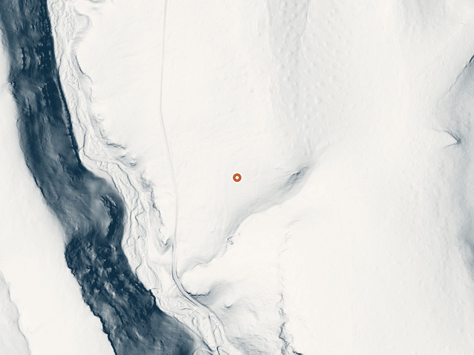 LiDAR bare-earth view of the same ground around Magic Hot Springs