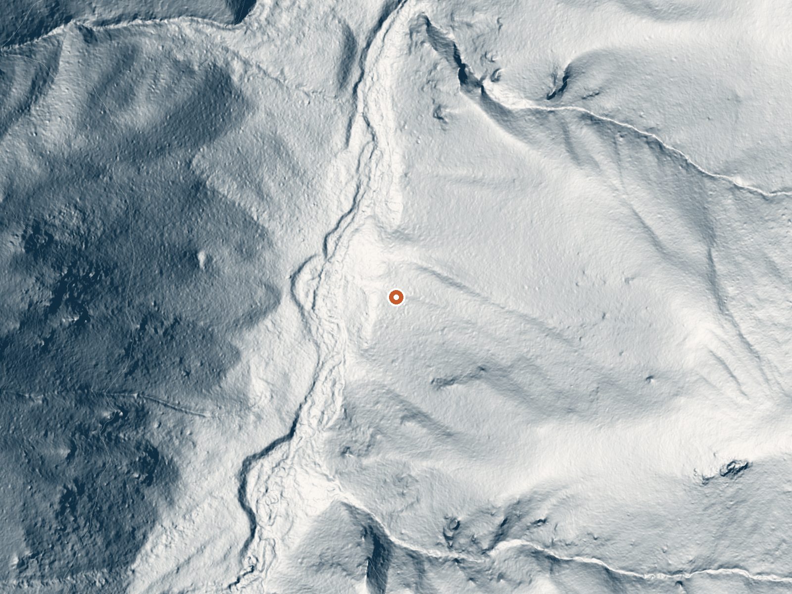 LiDAR bare-earth view of the same ground around Marten Hot Springs