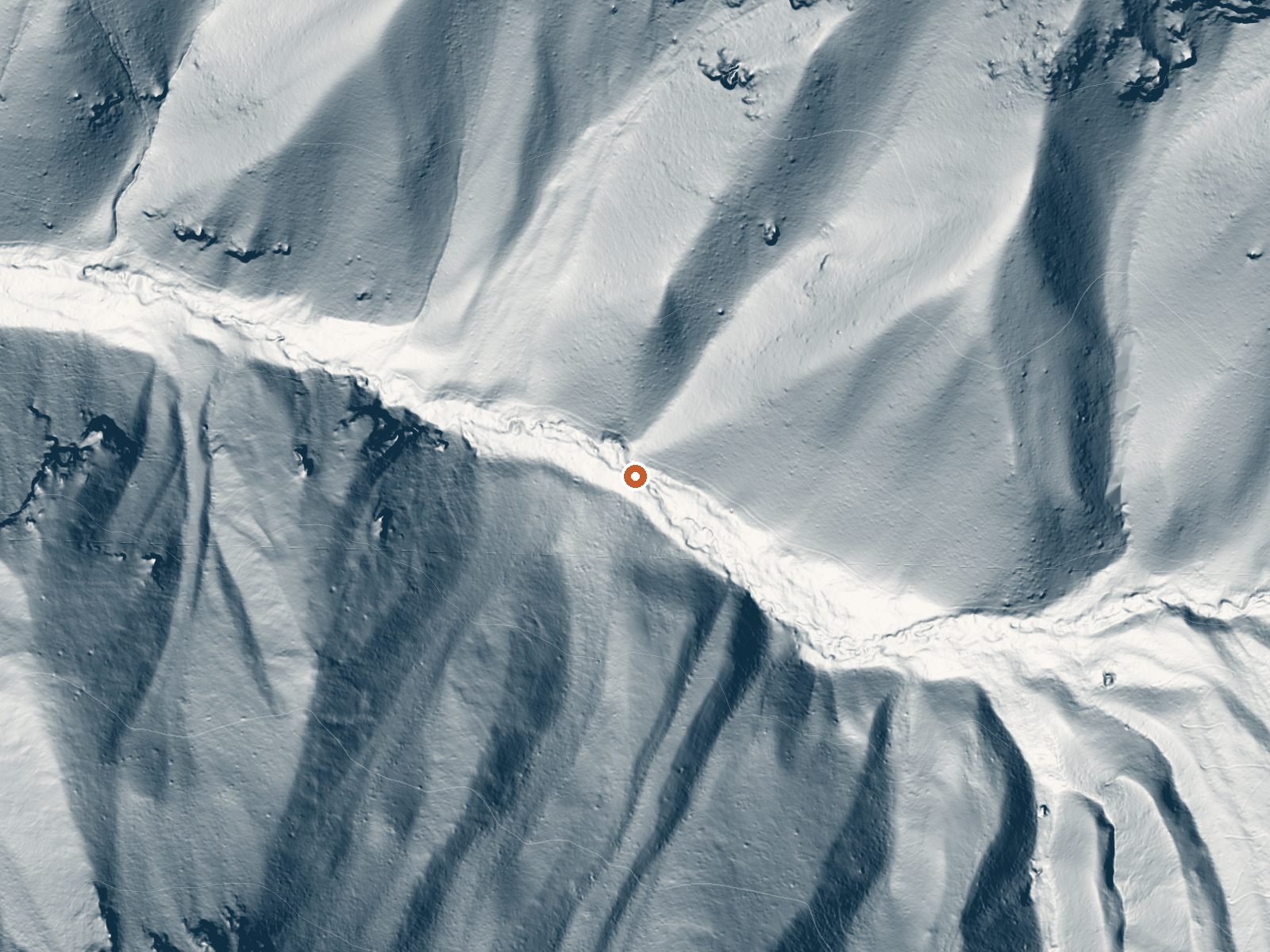 LiDAR bare-earth view of the same ground around Mormon Ranch Warm Spring