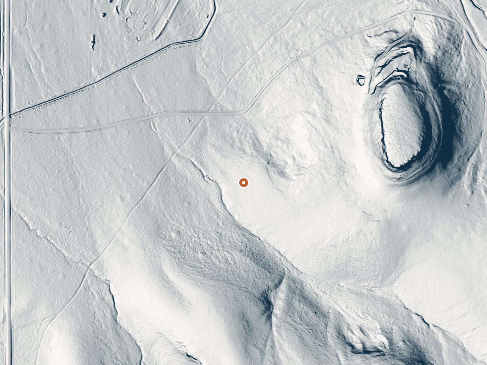 LiDAR bare-earth view of the same ground around Nat Soo Pah Warm Spring