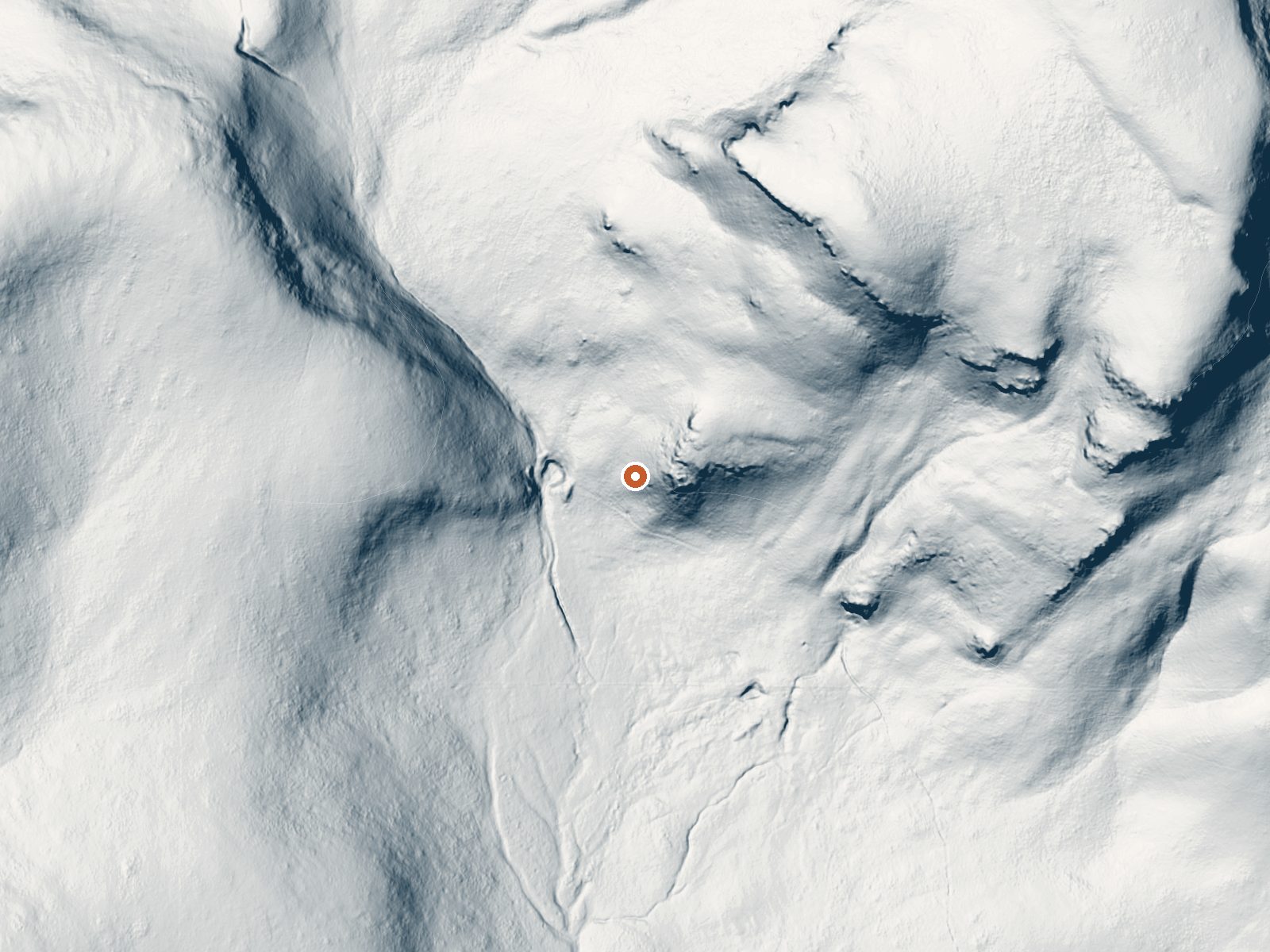 LiDAR bare-earth view of the same ground around Andersons Pasture Springs
