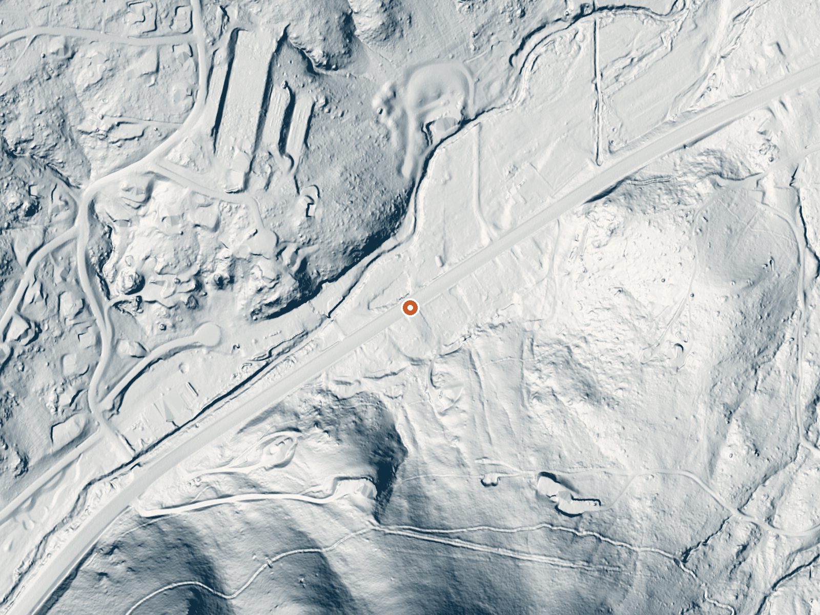 LiDAR bare-earth view of the same ground around Broadwater (Helena) Hot Springs