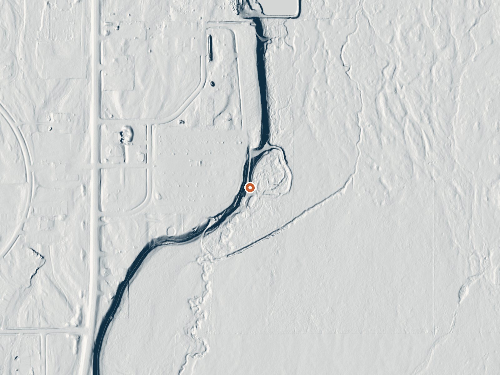 LiDAR bare-earth view of the same ground around Ennis Hot Springs