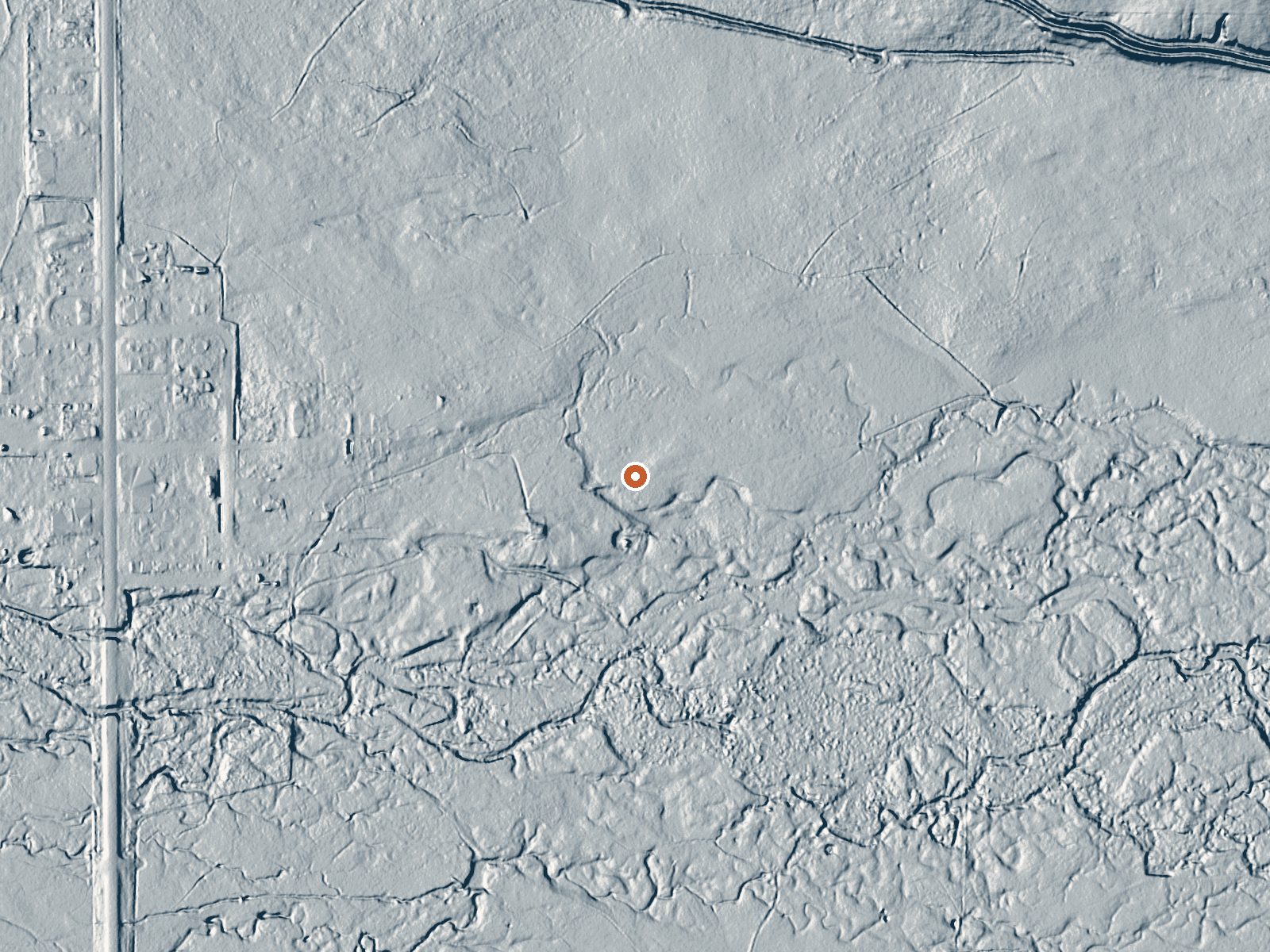 LiDAR bare-earth view of the same ground around Jardine Hot Spring