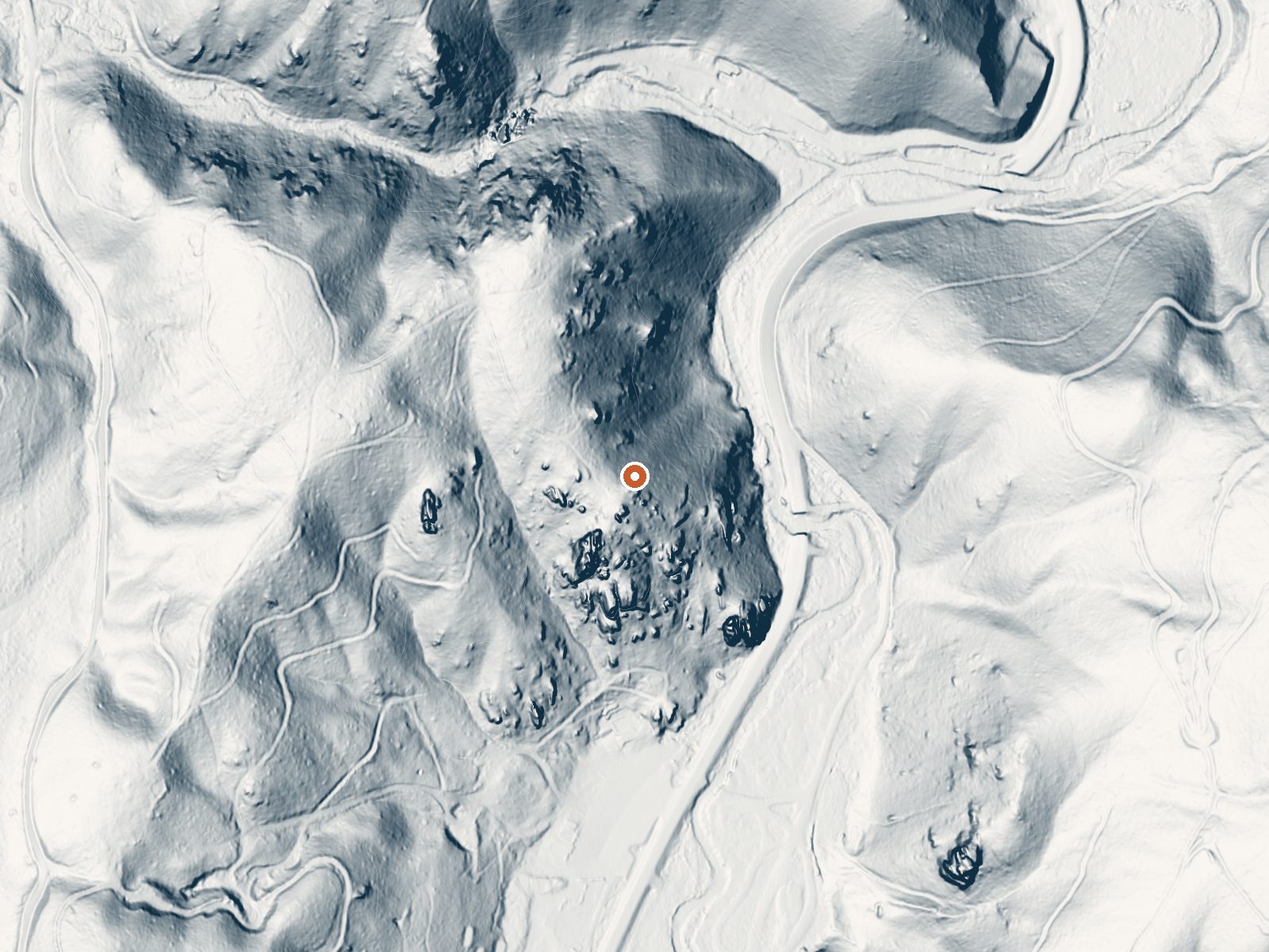 LiDAR bare-earth view of the same ground around Lolo Hot Springs, Granite Springs