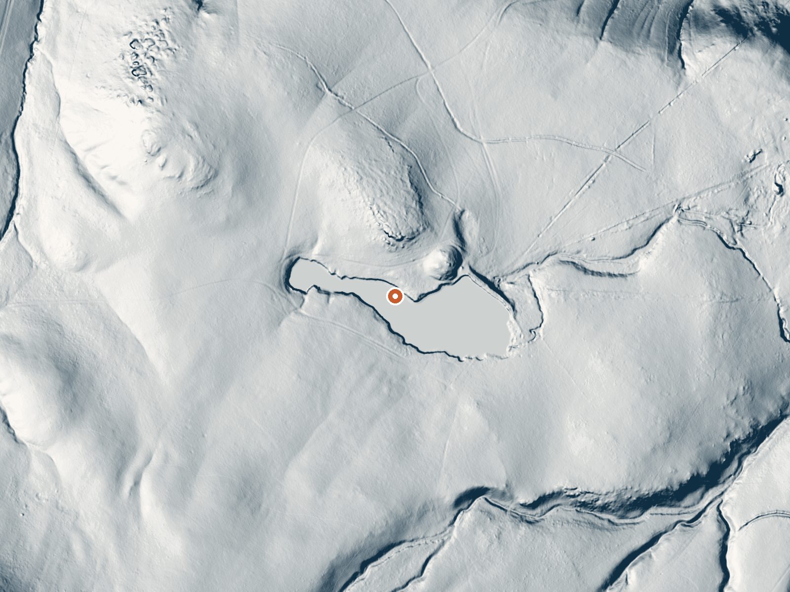 LiDAR bare-earth view of the same ground around Lovells Hot Spring