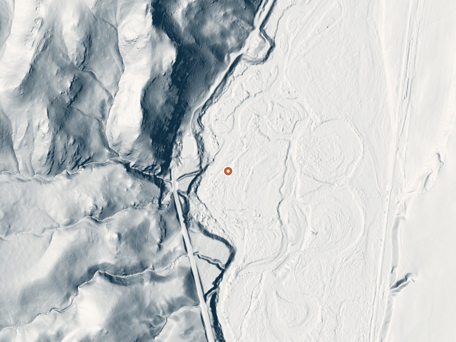 LiDAR bare-earth view of the same ground around Mcmenomey Ranch Spring