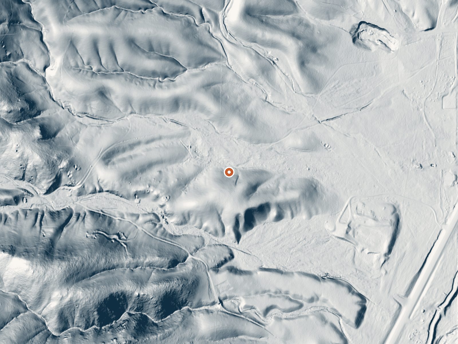 LiDAR bare-earth view of the same ground around Silver Star Hot Springs